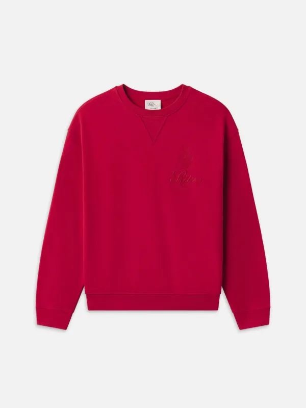 Ritz Unisex Tonal Logo Crewneck -- Red sold by Frame Denim