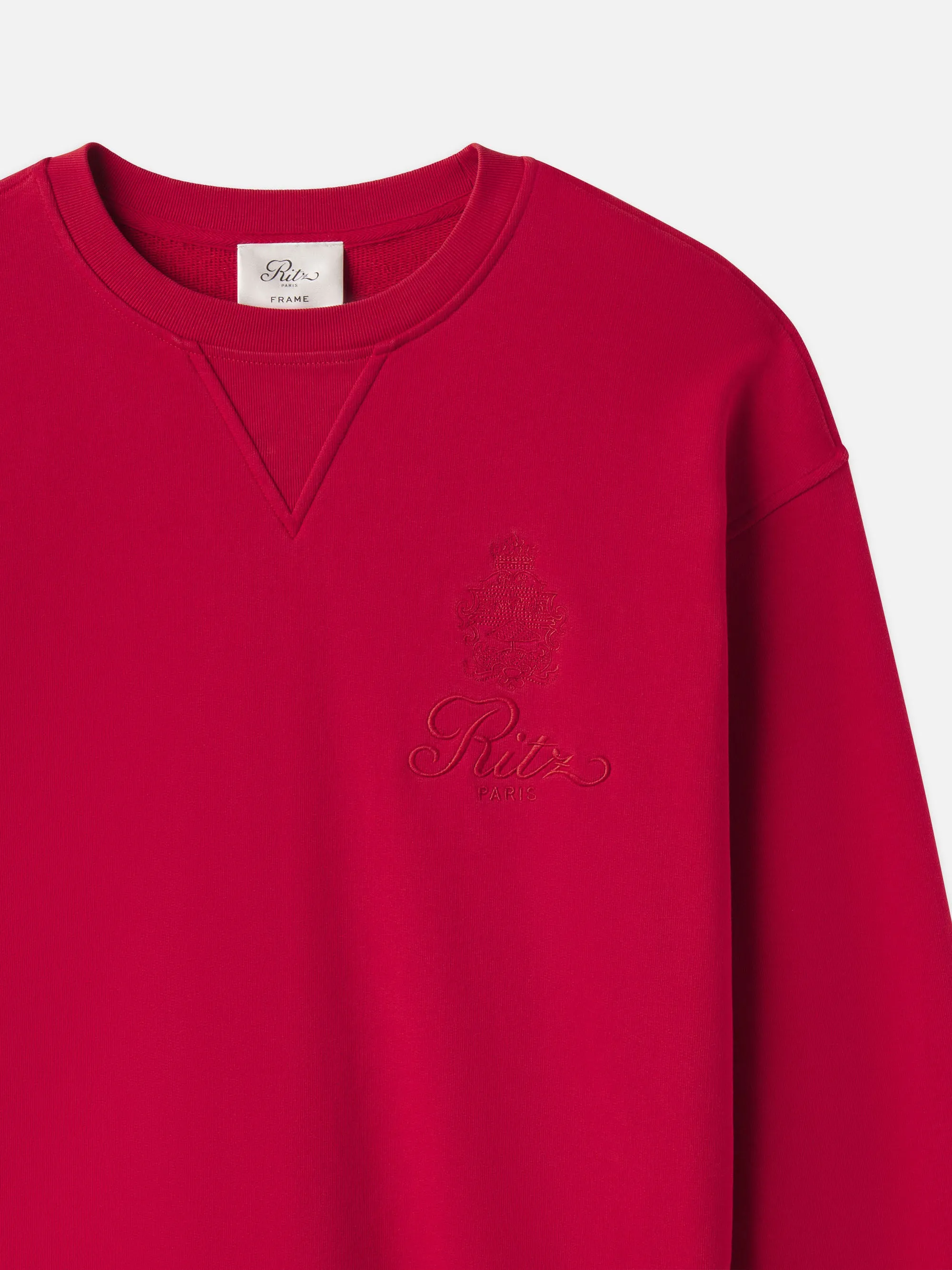Ritz Unisex Tonal Logo Crewneck -- Red sold by Frame Denim product image thumbnail 3