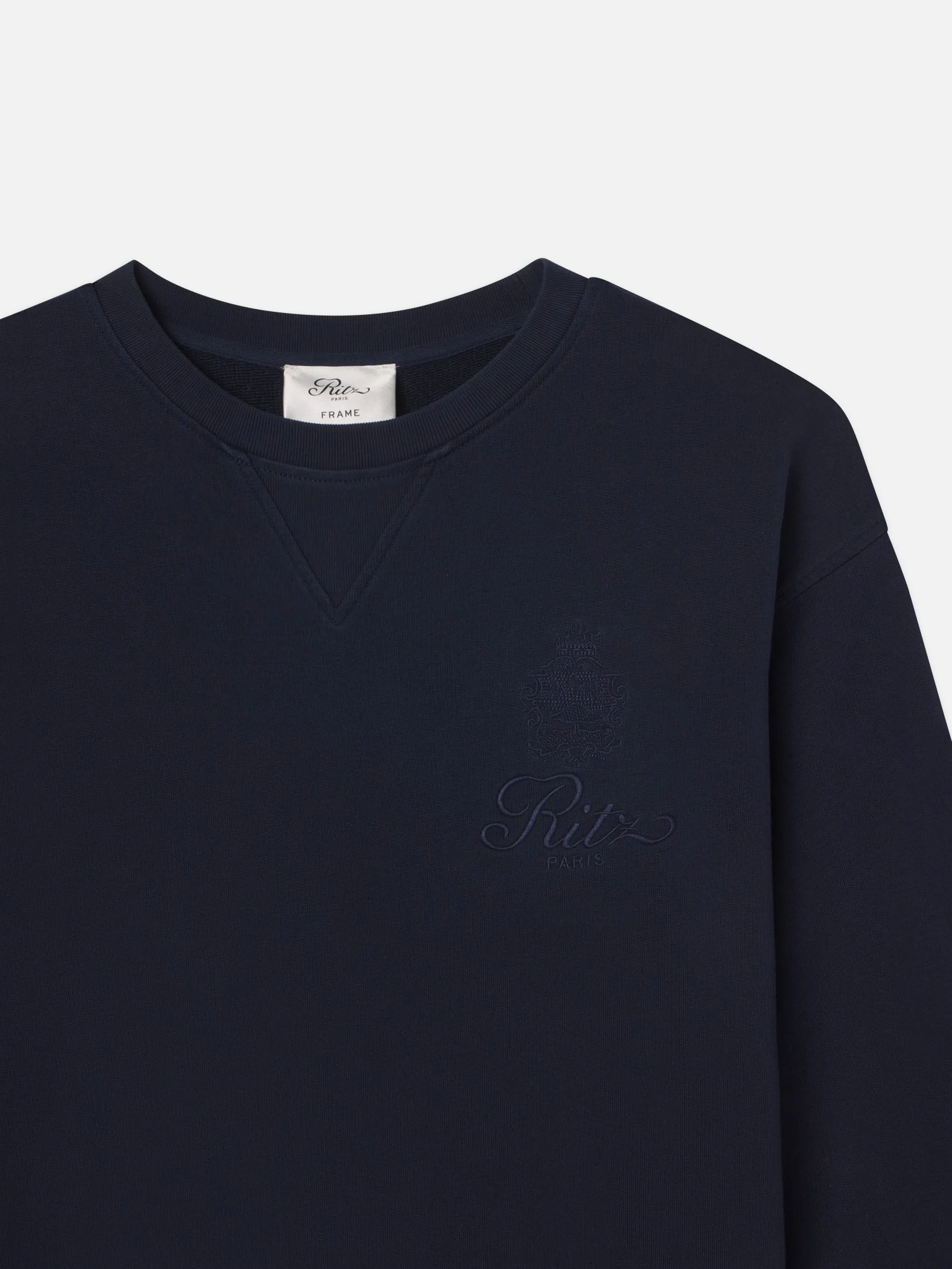 Ritz Unisex Tonal Logo Crewneck -- Dark Navy sold by Frame Denim product image thumbnail 3
