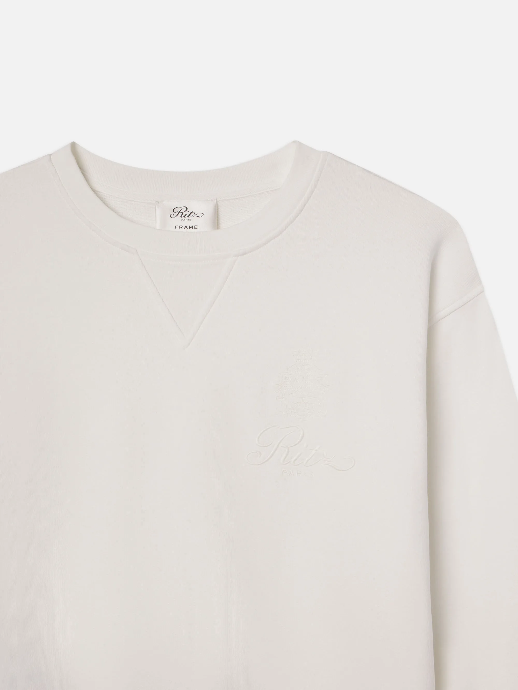 Ritz Unisex Tonal Logo Crewneck -- Cream sold by Frame Denim product image thumbnail 4