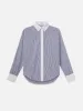 The Borrowed Shirt -- Dark Chambray Multi sold by Frame Denim