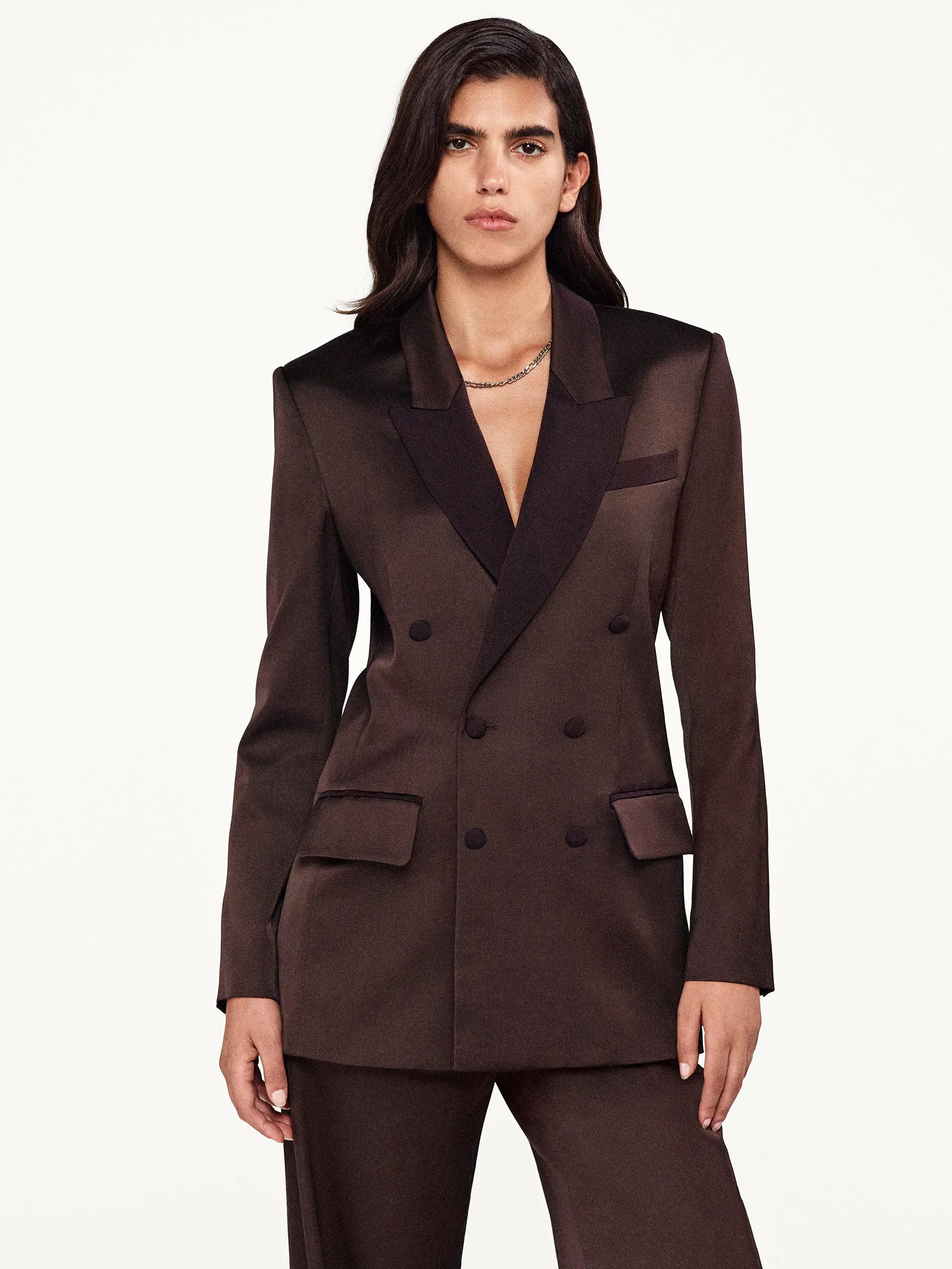 Double-Breasted Slim Blazer -- Espresso sold by Frame Denim product image thumbnail 2