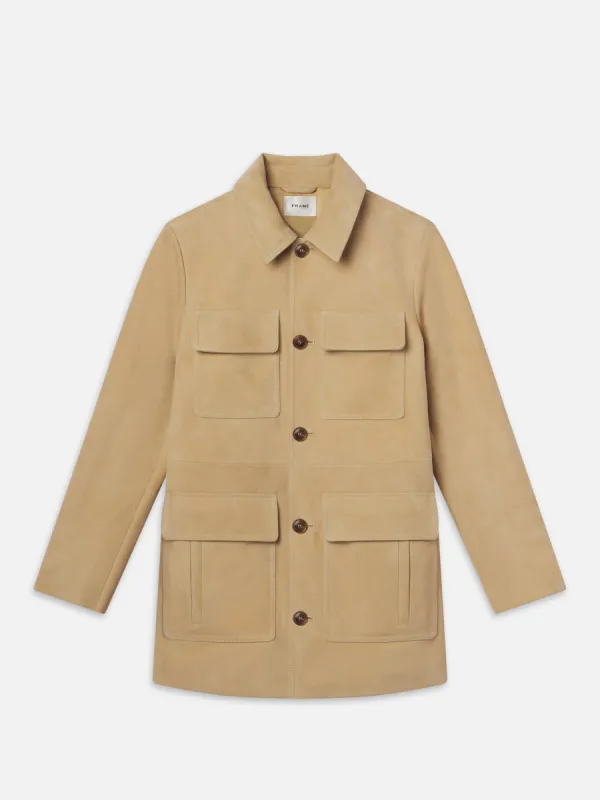 Suede Safari Jacket -- Sand sold by Frame Denim