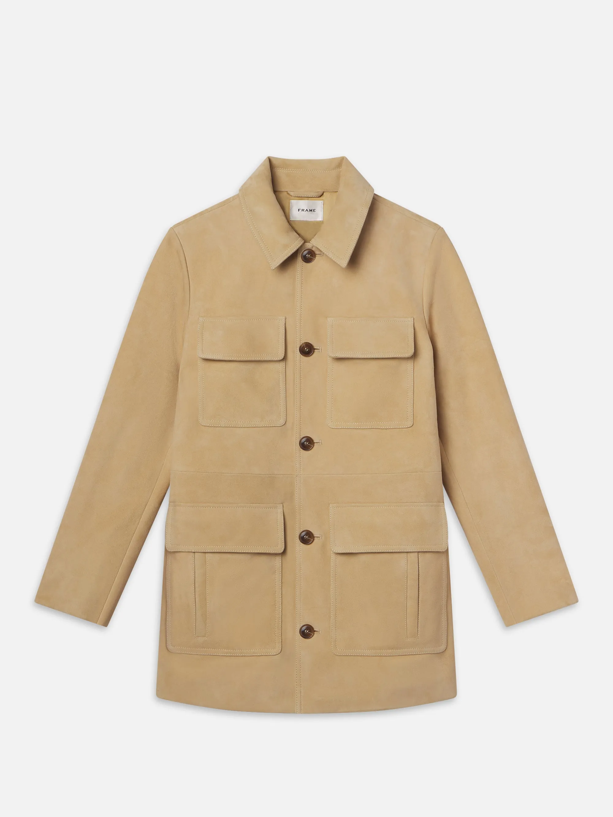 Suede Safari Jacket -- Sand sold by Frame Denim