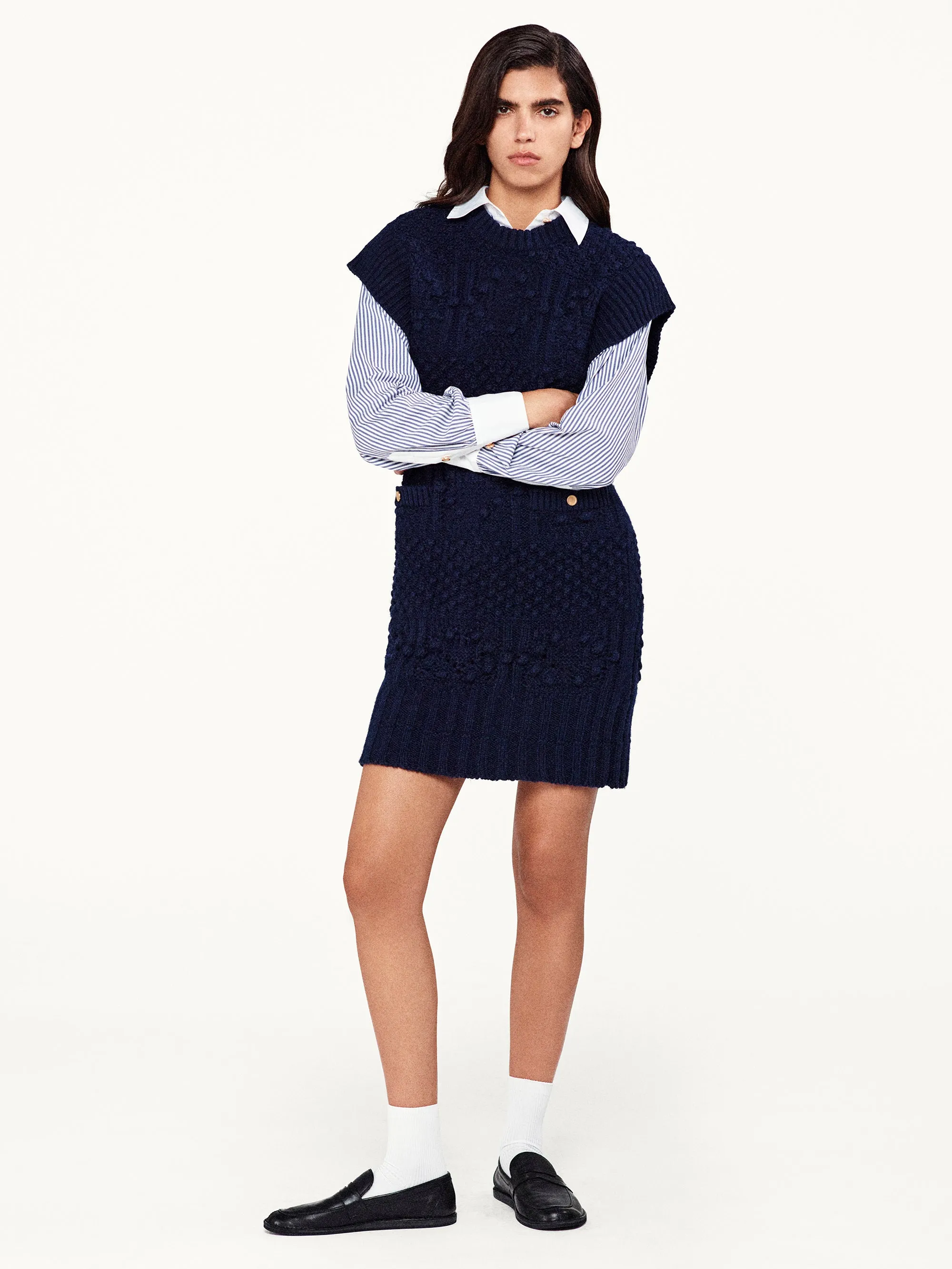 Knitted Vest Dress -- Navy sold by Frame Denim product image thumbnail 2