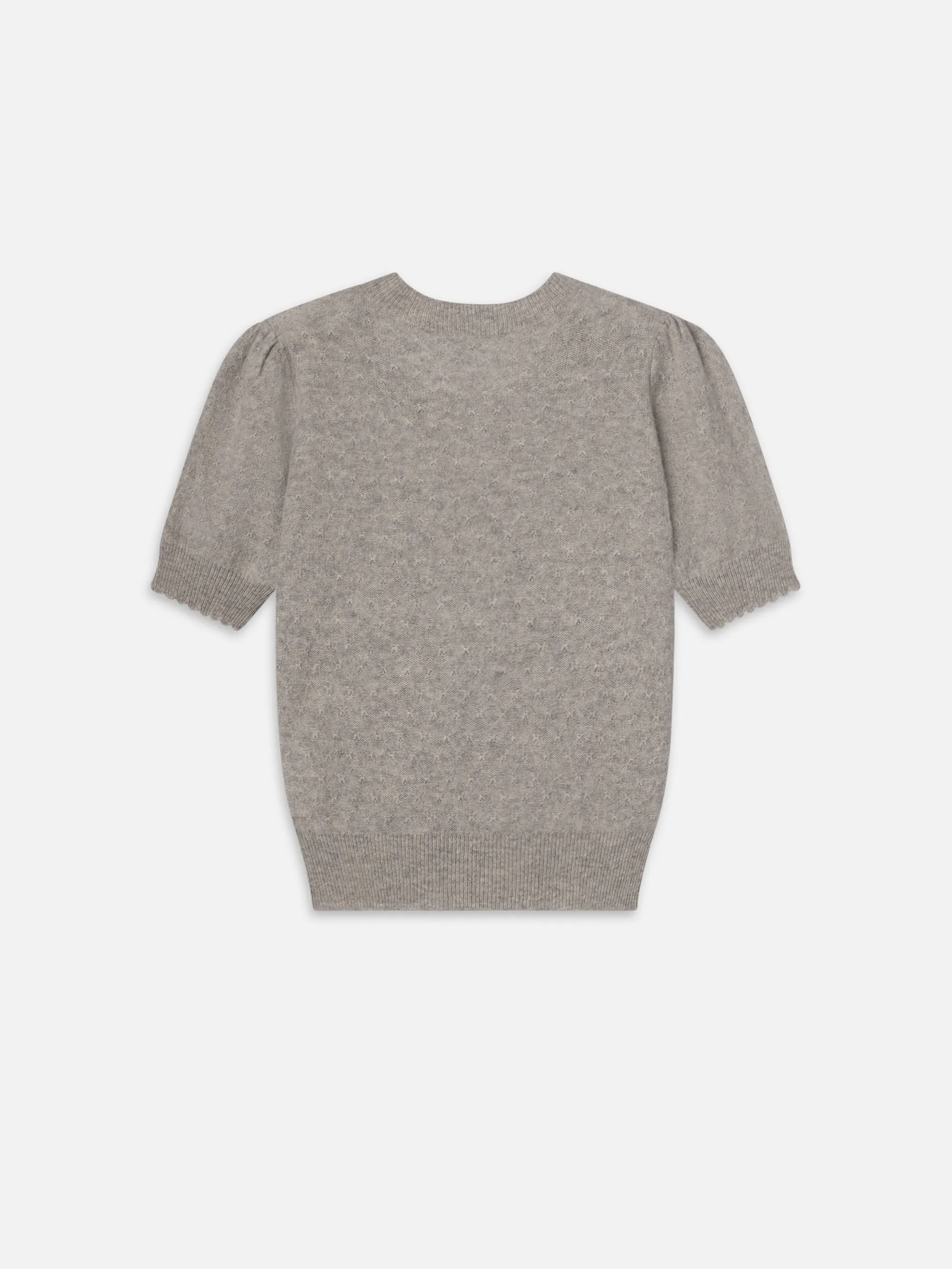 Pointelle Puff Sleeve Sweater -- Light Heather Grey sold by Frame Denim product image thumbnail 5