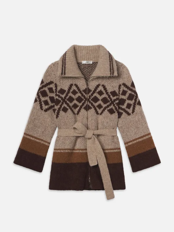Fair Isle Coatigan -- Cream Multi sold by Frame Denim