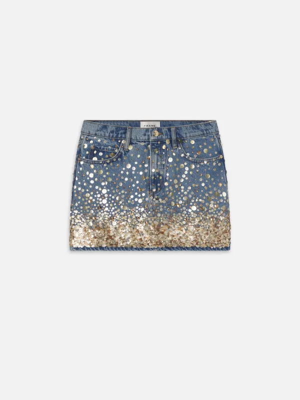 The Atelier Champagne Skirt -- Gold Embellished sold by Frame Denim