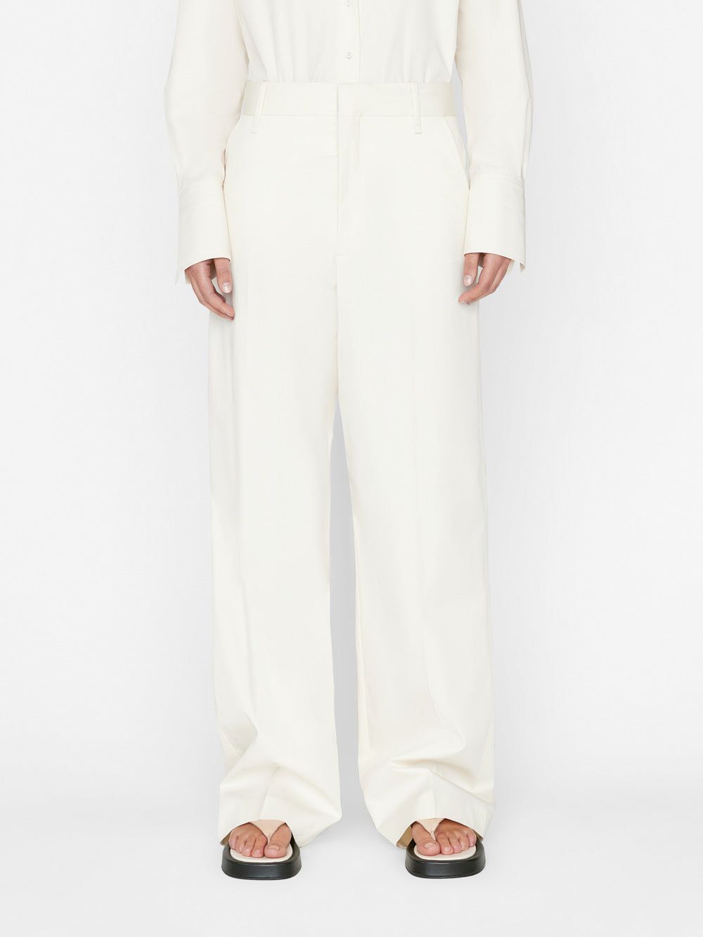 Relaxed Cotton Trouser -- Bone sold by Frame Denim