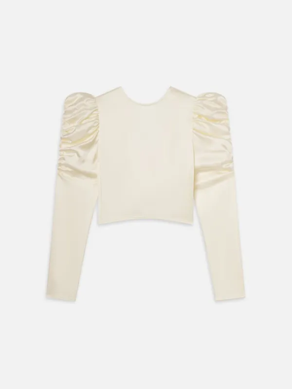 The Silk Backless Blouse -- Cream sold by Frame Denim