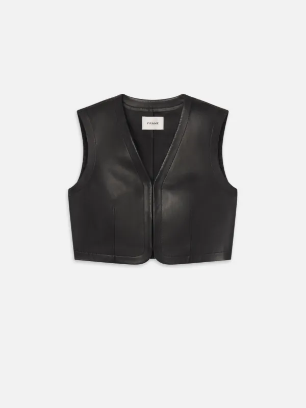 The Leather Vest -- Black sold by Frame Denim