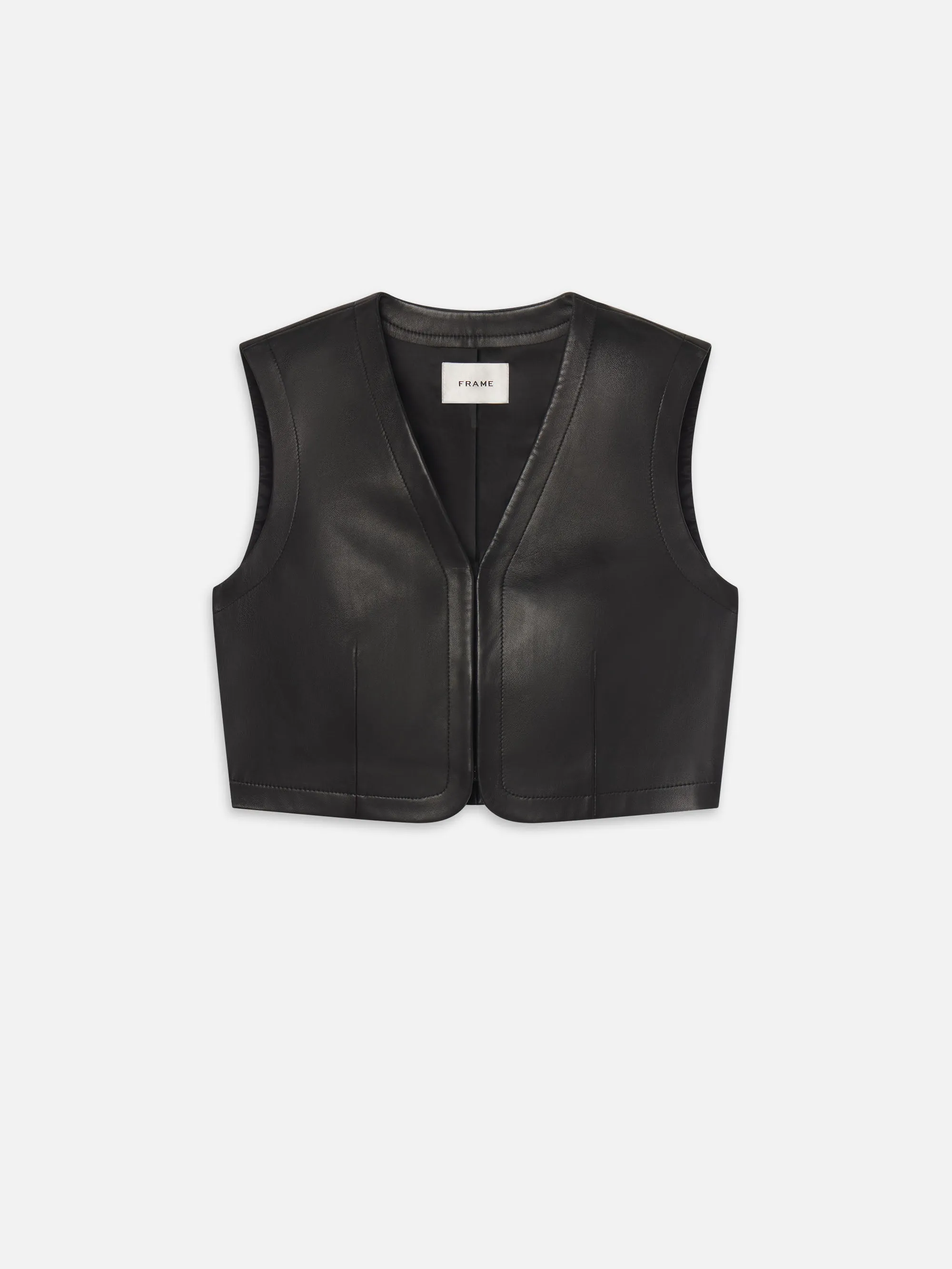 The Leather Vest -- Black sold by Frame Denim