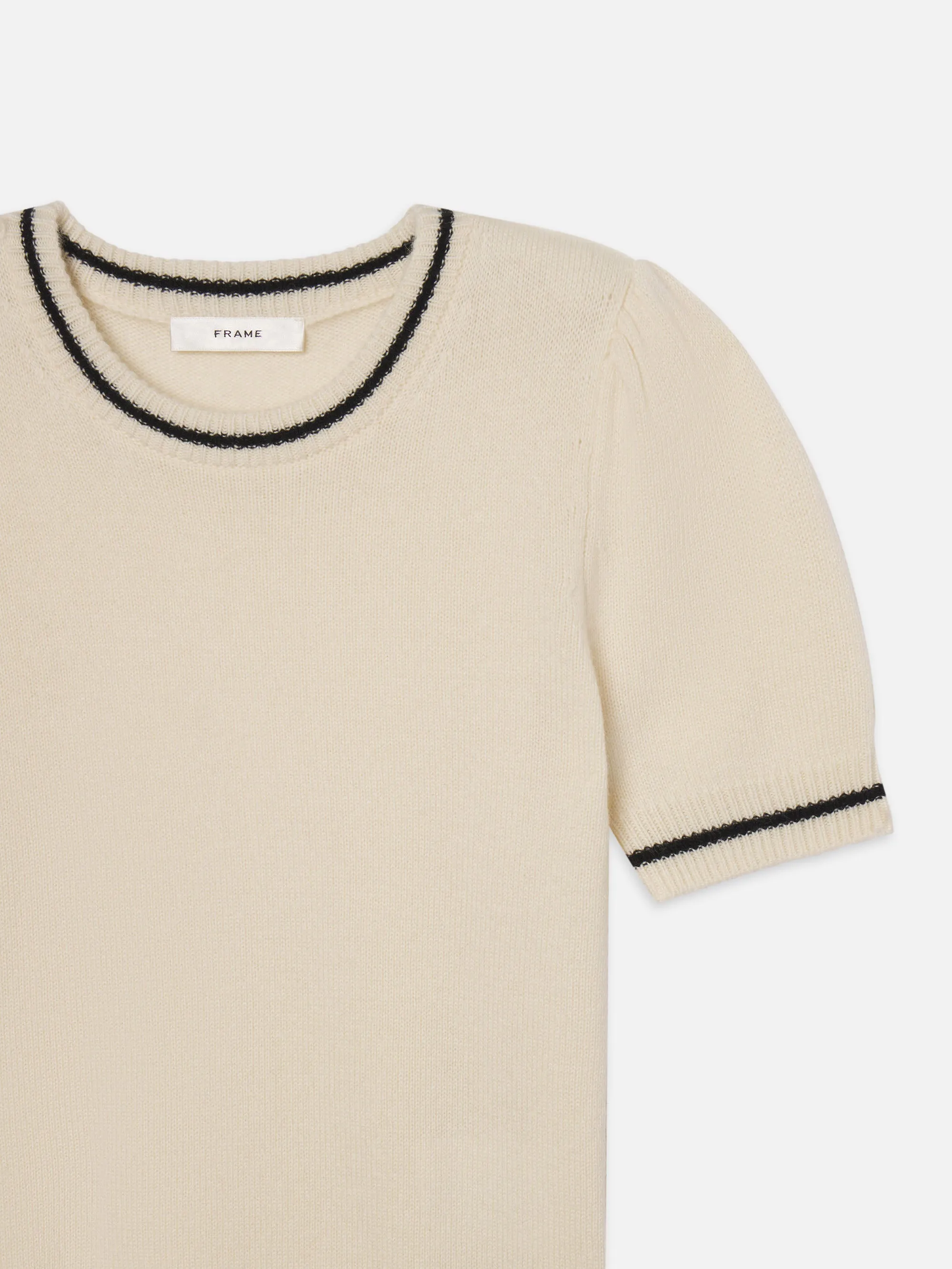 The Cashmere Gathered Sweater -- Cream Multi sold by Frame Denim product image thumbnail 2