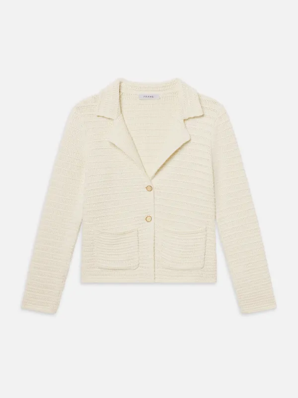 The Crochet Blazer -- Cream sold by Frame Denim
