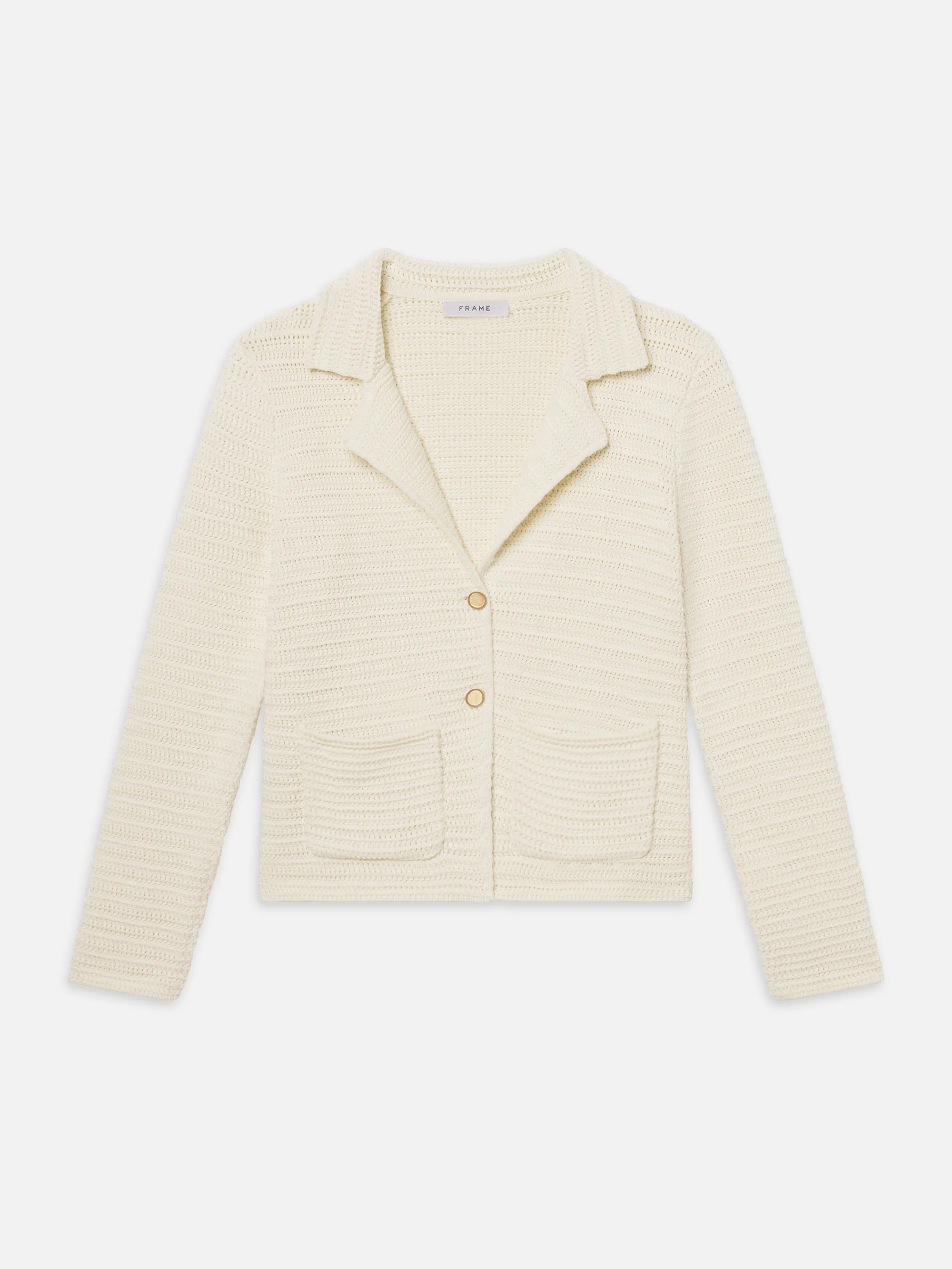 The Crochet Blazer -- Cream sold by Frame Denim