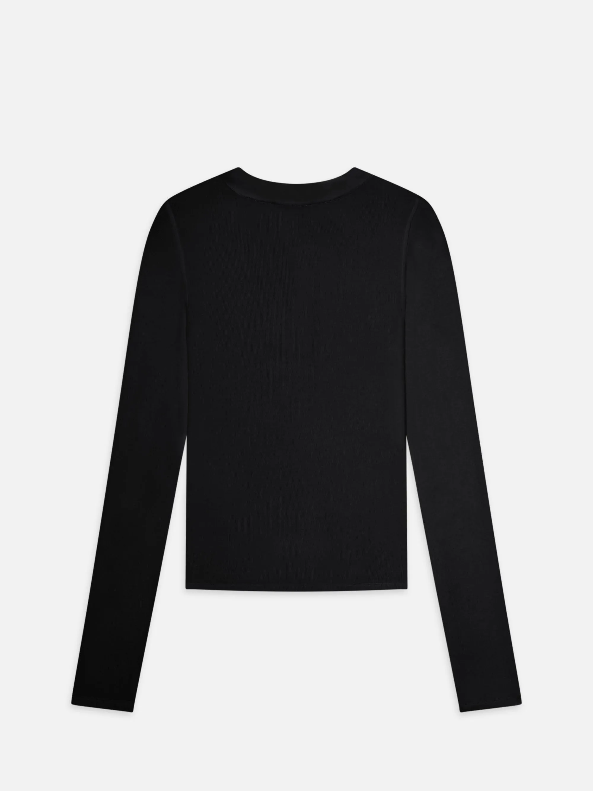 The Satin Trim Henley -- Black sold by Frame Denim product image thumbnail 3