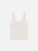 The Satin Trim Tank -- Alabaster sold by Frame Denim