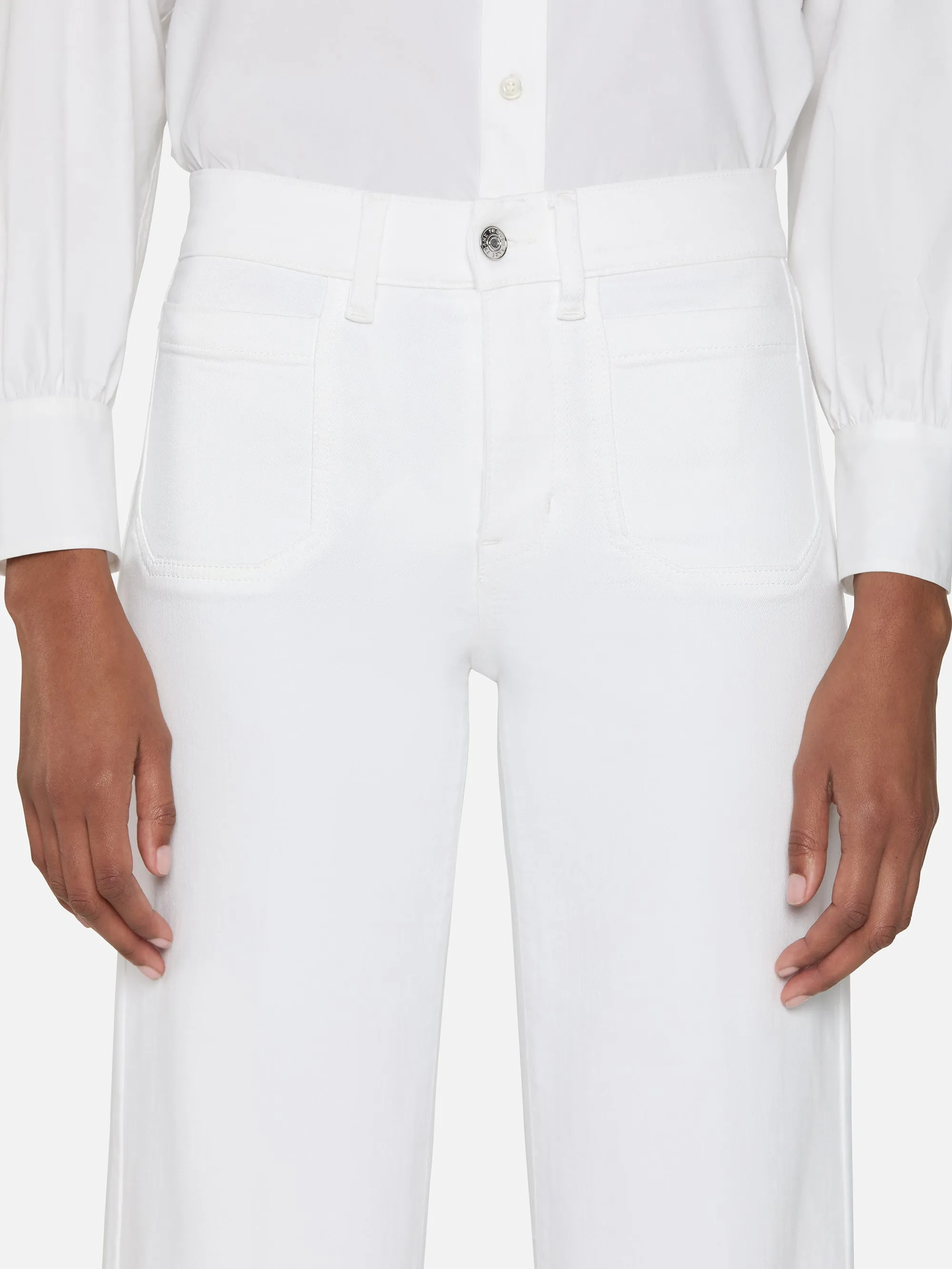 Le Slim Palazzo Modernist Pocket -- White sold by Frame Denim product image thumbnail 4