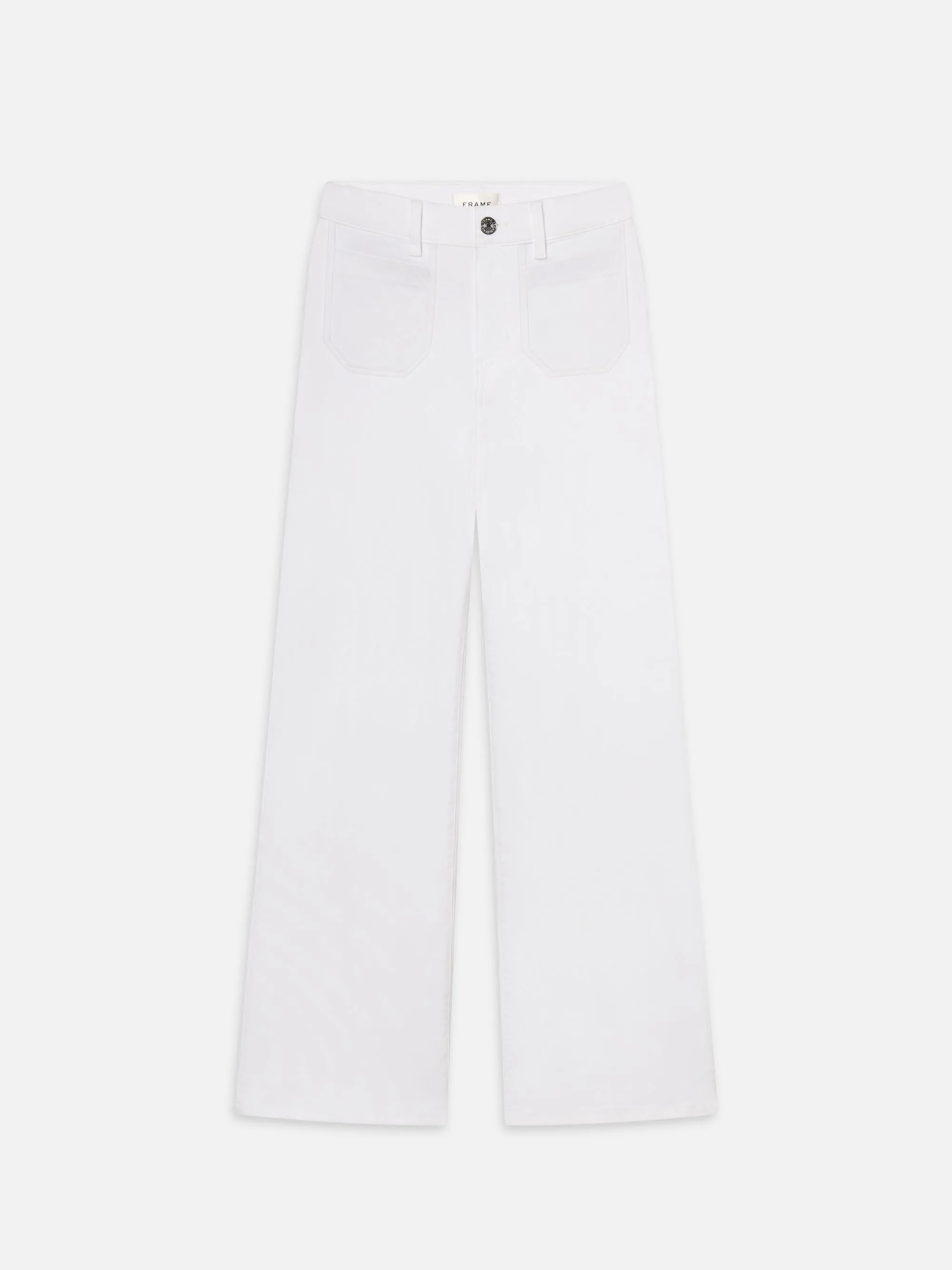 Le Slim Palazzo Modernist Pocket -- White sold by Frame Denim
