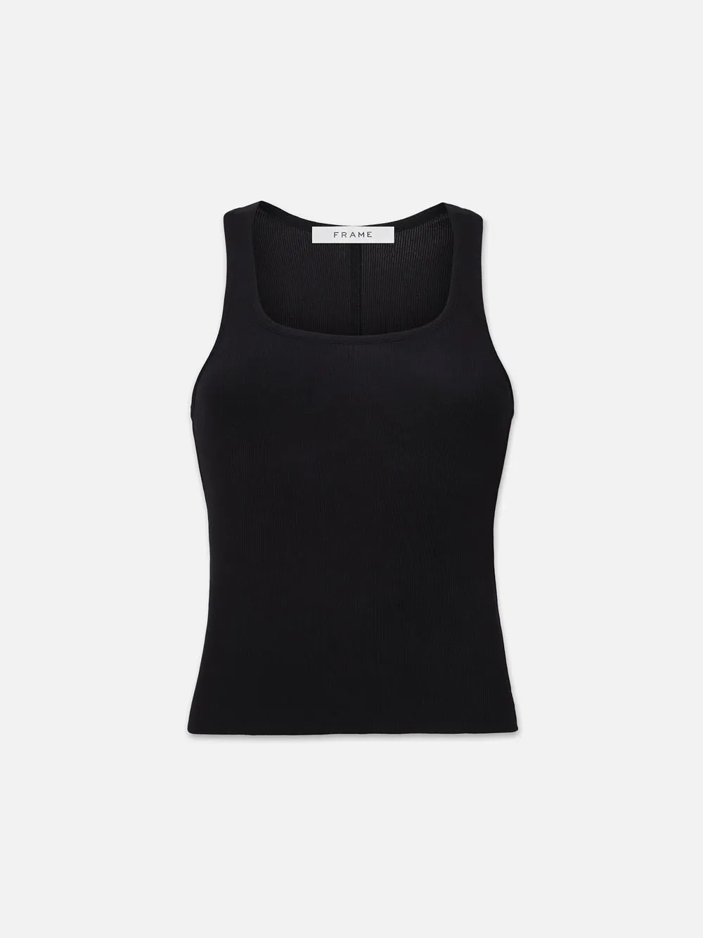 Rib Scoop Neck Tank -- Black sold by Frame Denim