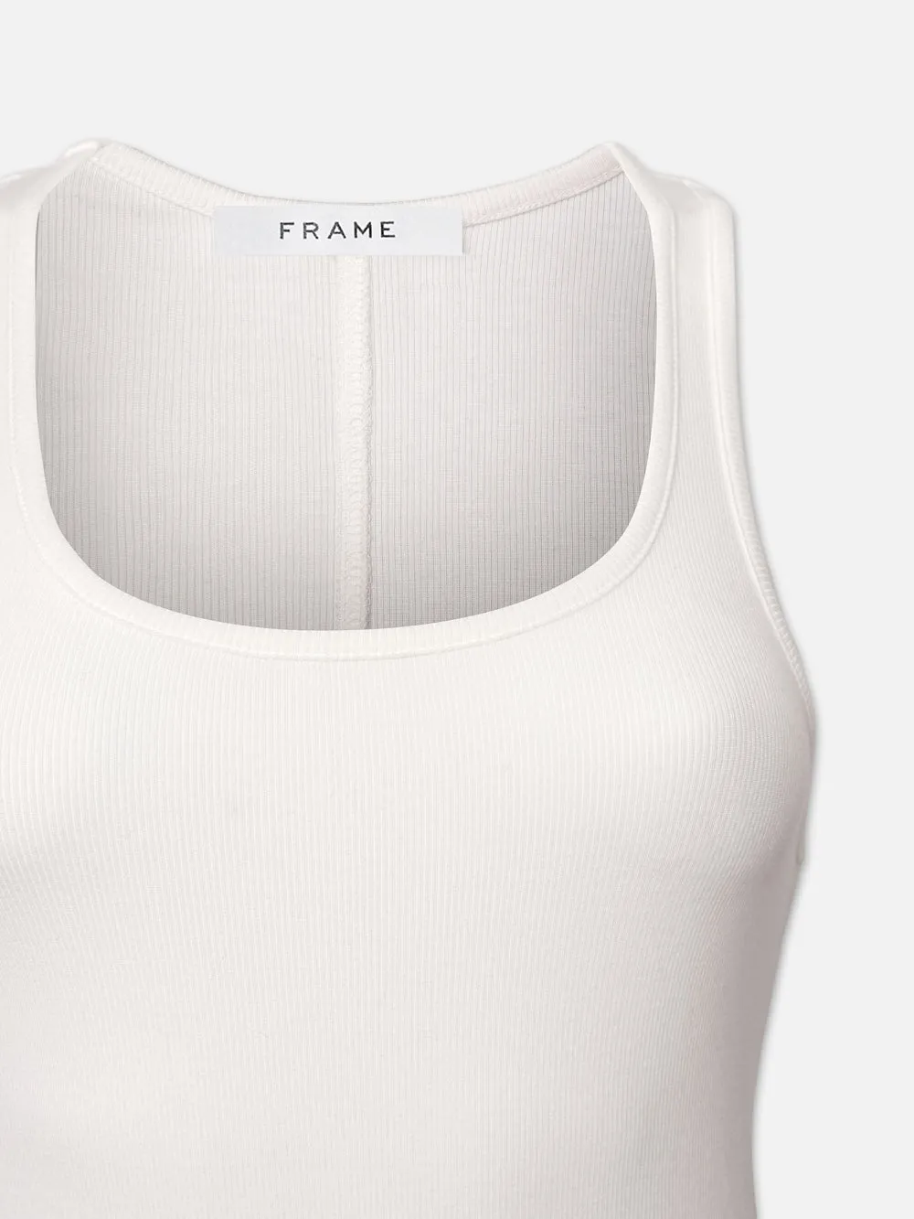 Rib Scoop Neck Tank -- White sold by Frame Denim product image thumbnail 2