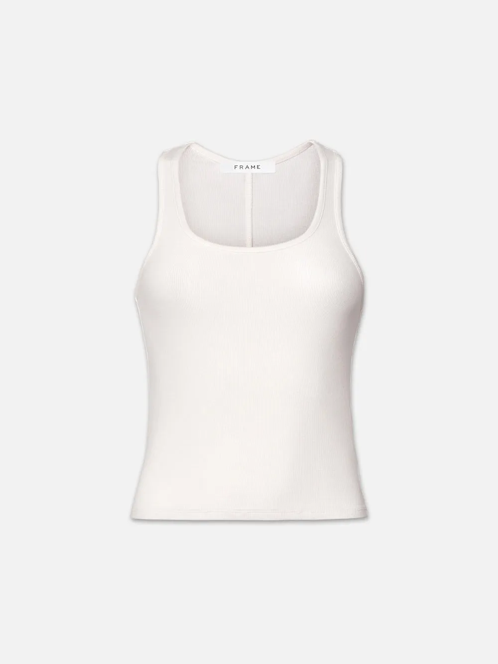Rib Scoop Neck Tank -- White sold by Frame Denim