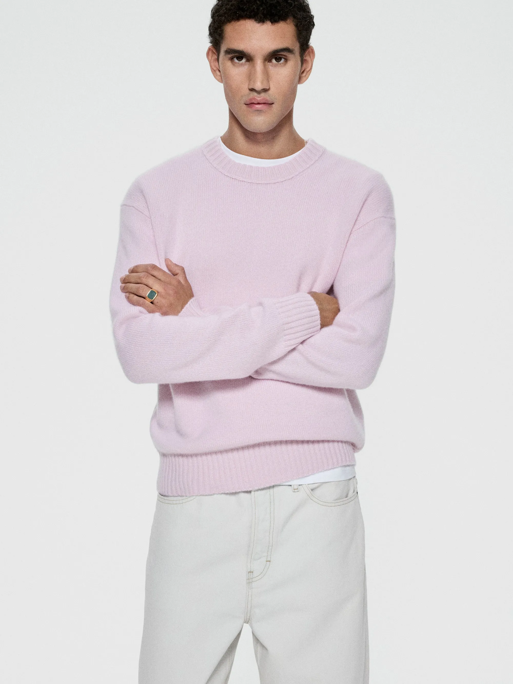 Cashmere Crewneck Sweater -- Light Pink sold by Frame Denim product image thumbnail 2
