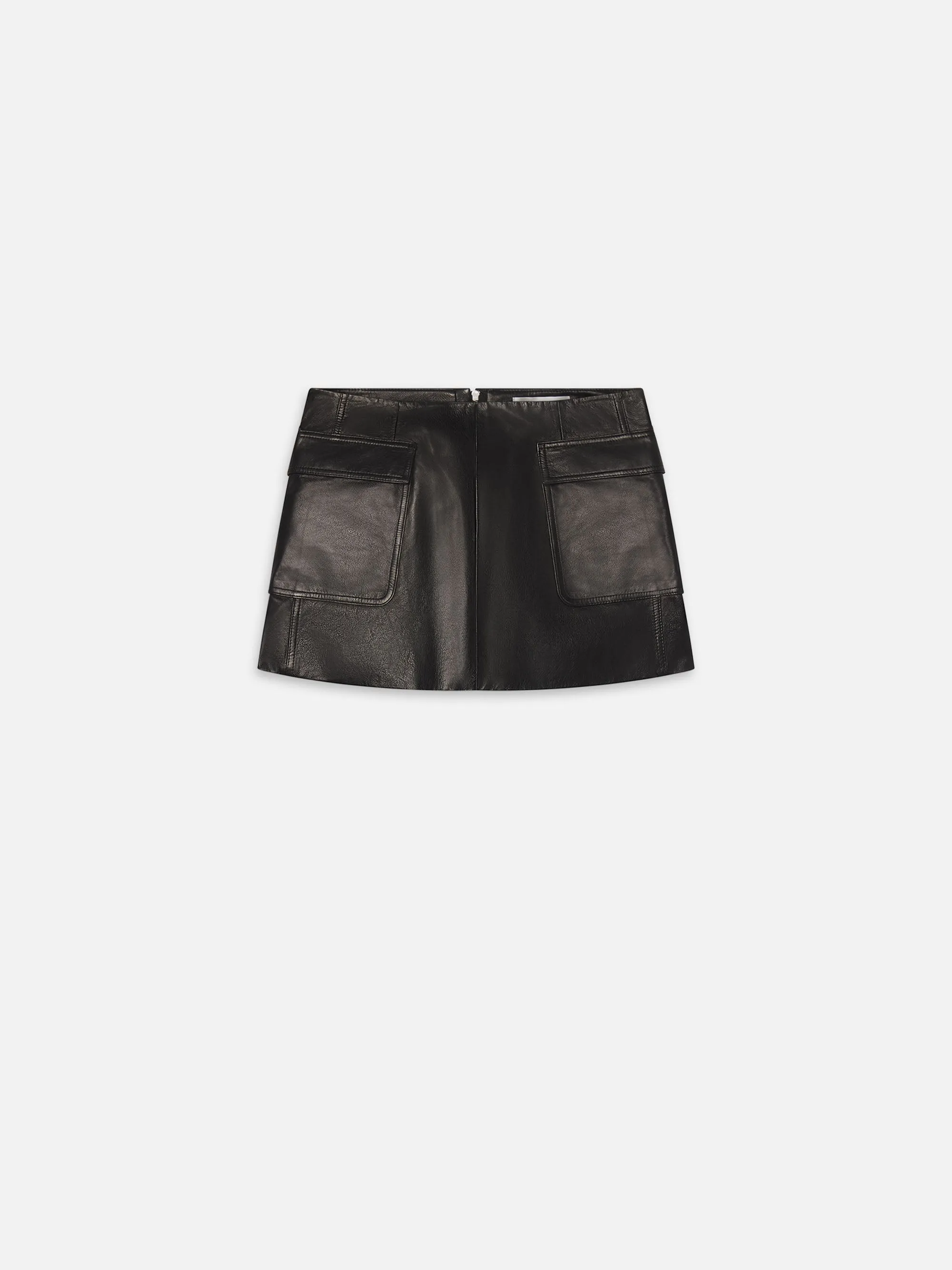 The Leather Cargo Skirt -- Black sold by Frame Denim