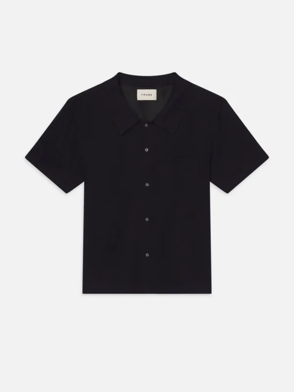 Terry Short Sleeve Shirt -- Dark Navy sold by Frame Denim