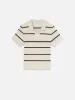Striped Polo Sweater -- Black Stripe sold by Frame Denim