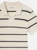 Striped Polo Sweater -- Black Stripe sold by Frame Denim