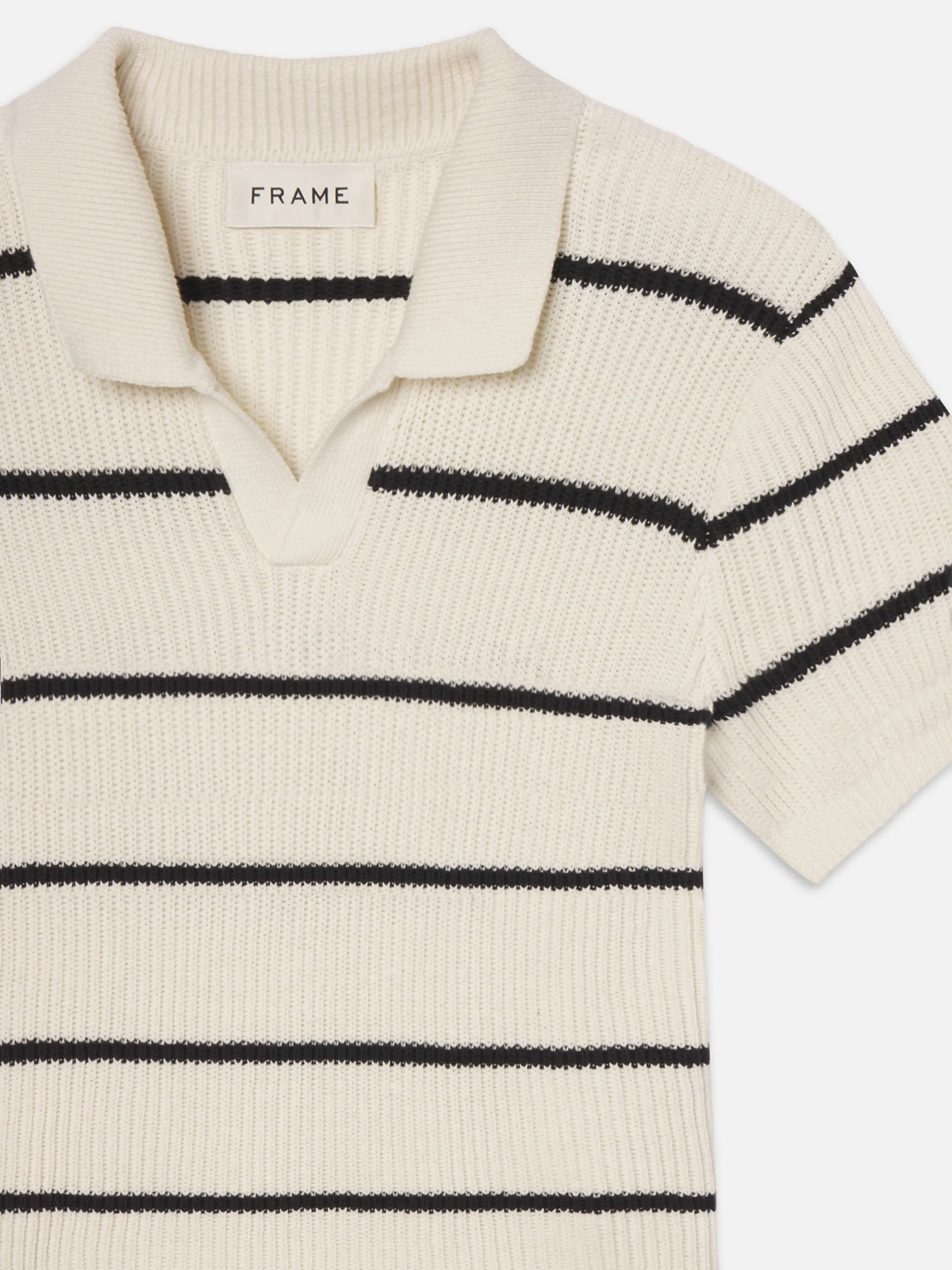 Striped Polo Sweater -- Black Stripe sold by Frame Denim product image thumbnail 4