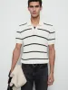 Striped Polo Sweater -- Black Stripe sold by Frame Denim
