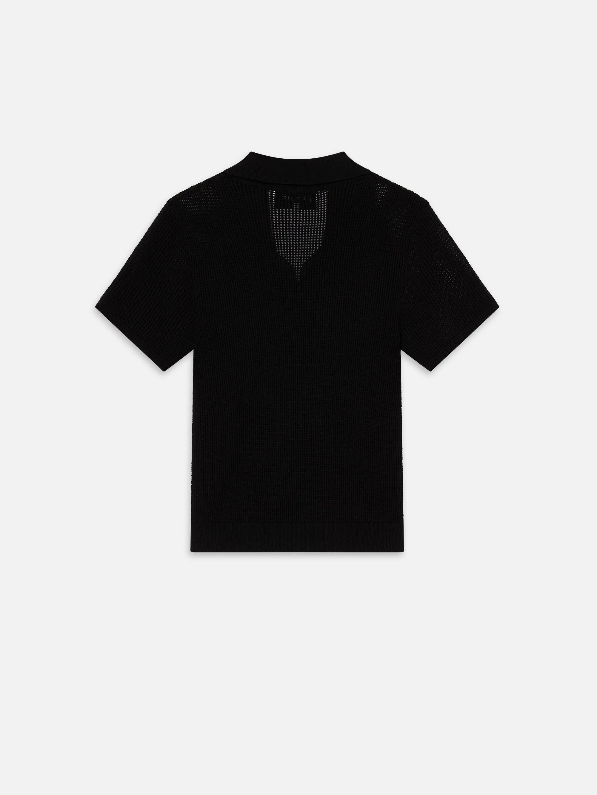 Open Weave Polo Sweater -- Black sold by Frame Denim product image thumbnail 5