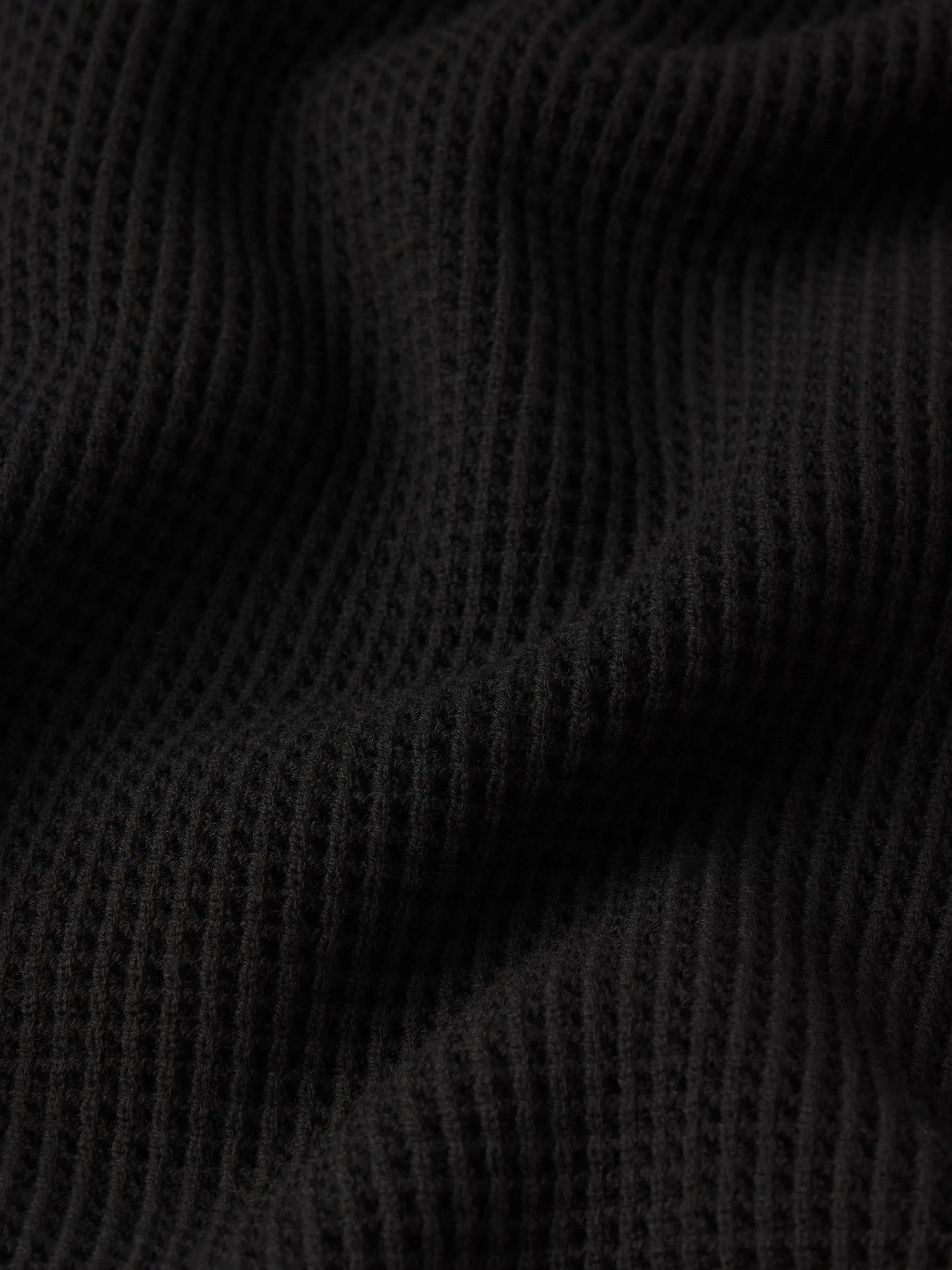 Open Weave Polo Sweater -- Black sold by Frame Denim product image thumbnail 3