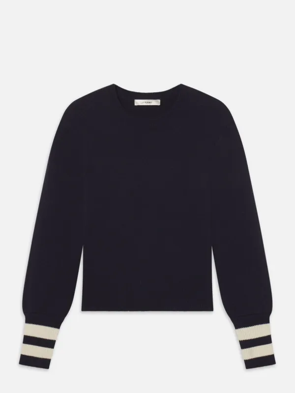 The Cashmere Club Sweater -- Navy Multi sold by Frame Denim