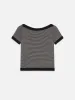 The Cashmere Boatneck -- Navy Multi sold by Frame Denim
