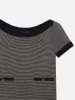The Cashmere Boatneck -- Navy Multi sold by Frame Denim