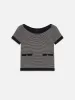 The Cashmere Boatneck -- Navy Multi sold by Frame Denim