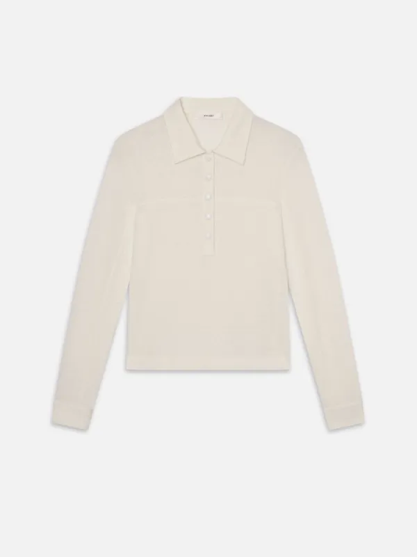 The Snap Henley -- Alabaster sold by Frame Denim