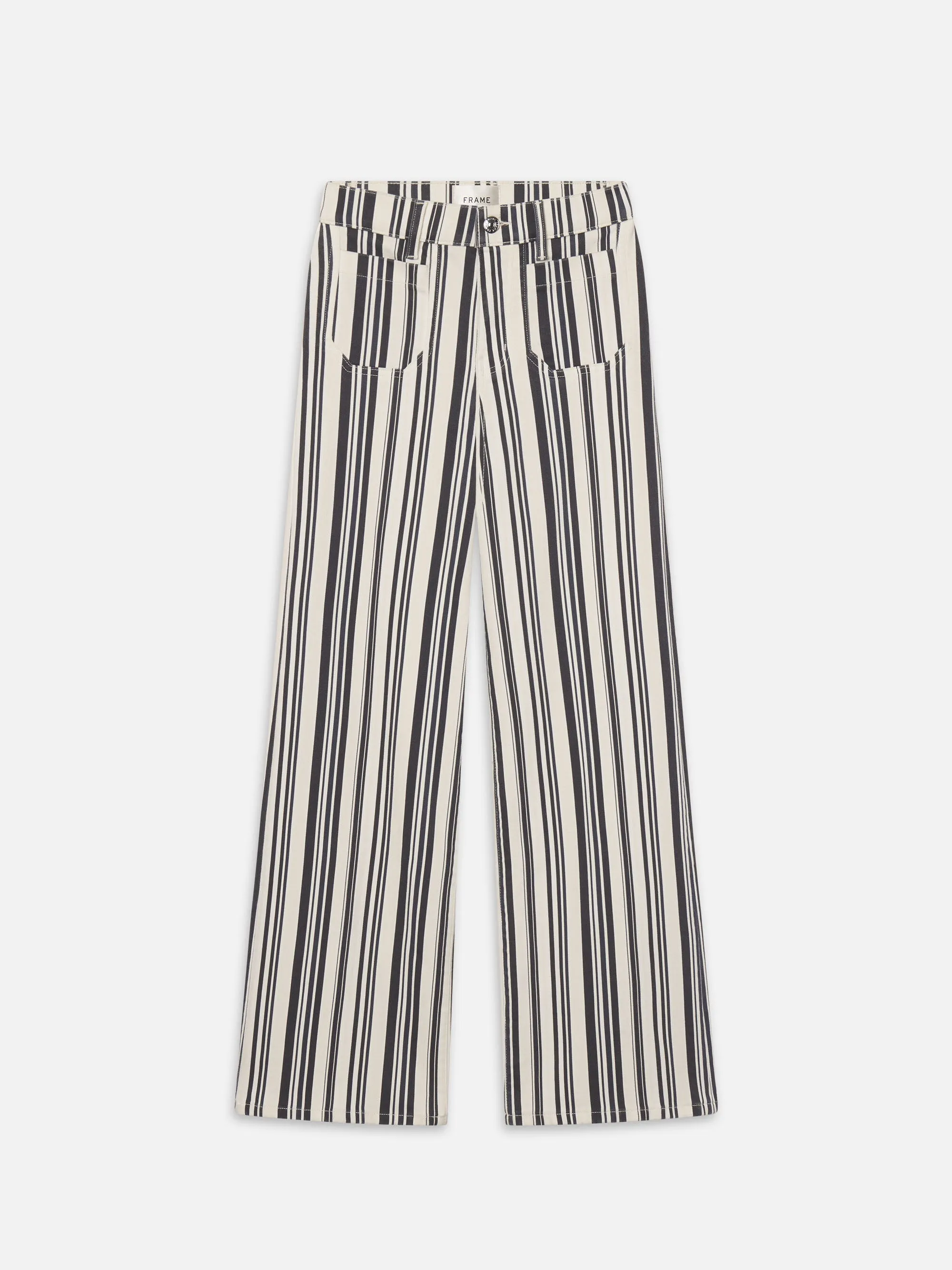 Le Slim Palazzo Modernist Pocket -- Navy Stripe sold by Frame Denim