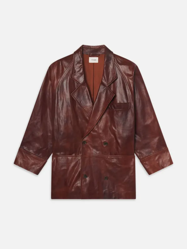 Oversized Leather Jacket -- Bourbon sold by Frame Denim