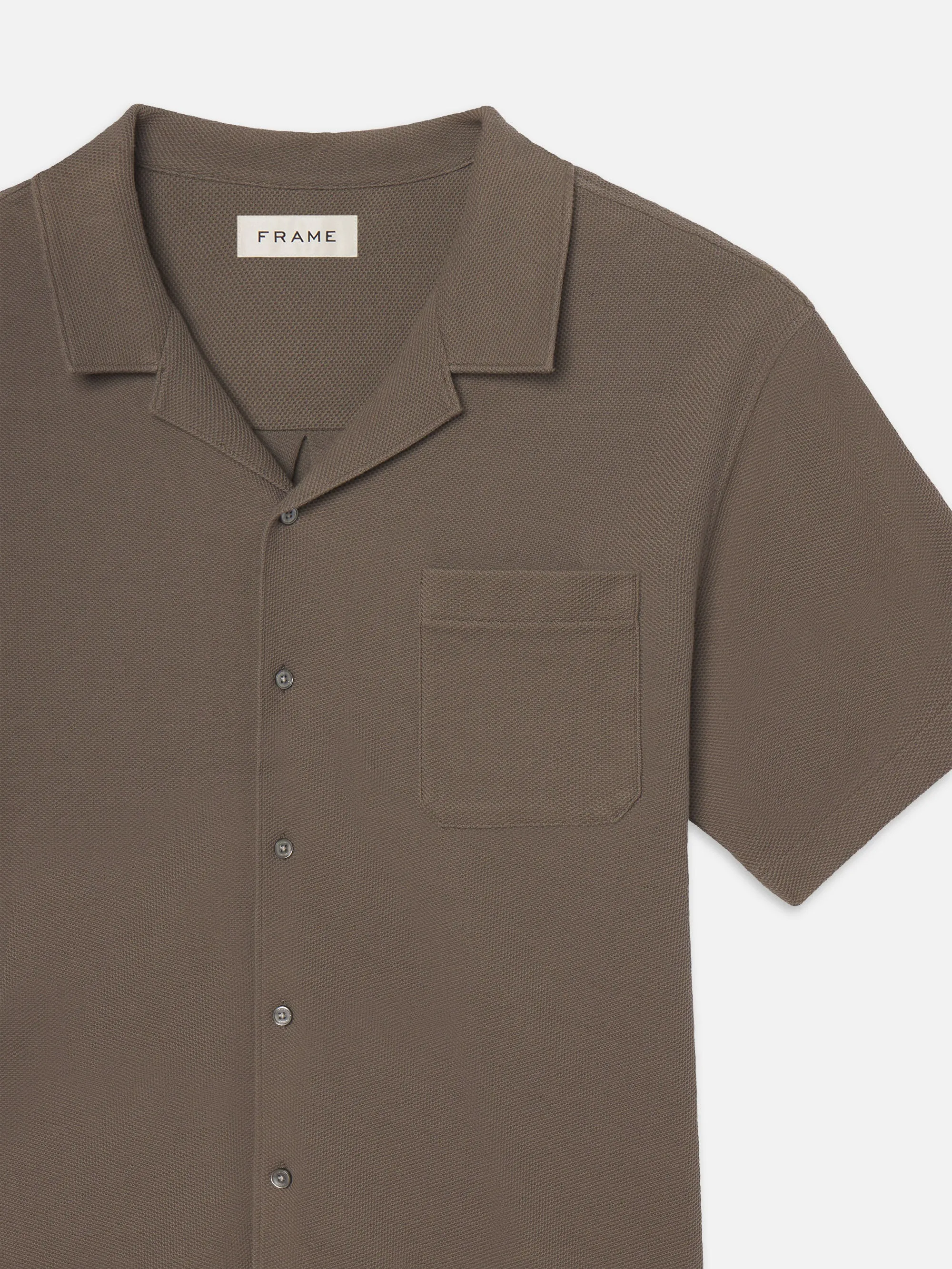 Jacquard Short Sleeve Relaxed Shirt -- Dark Sage sold by Frame Denim product image thumbnail 3