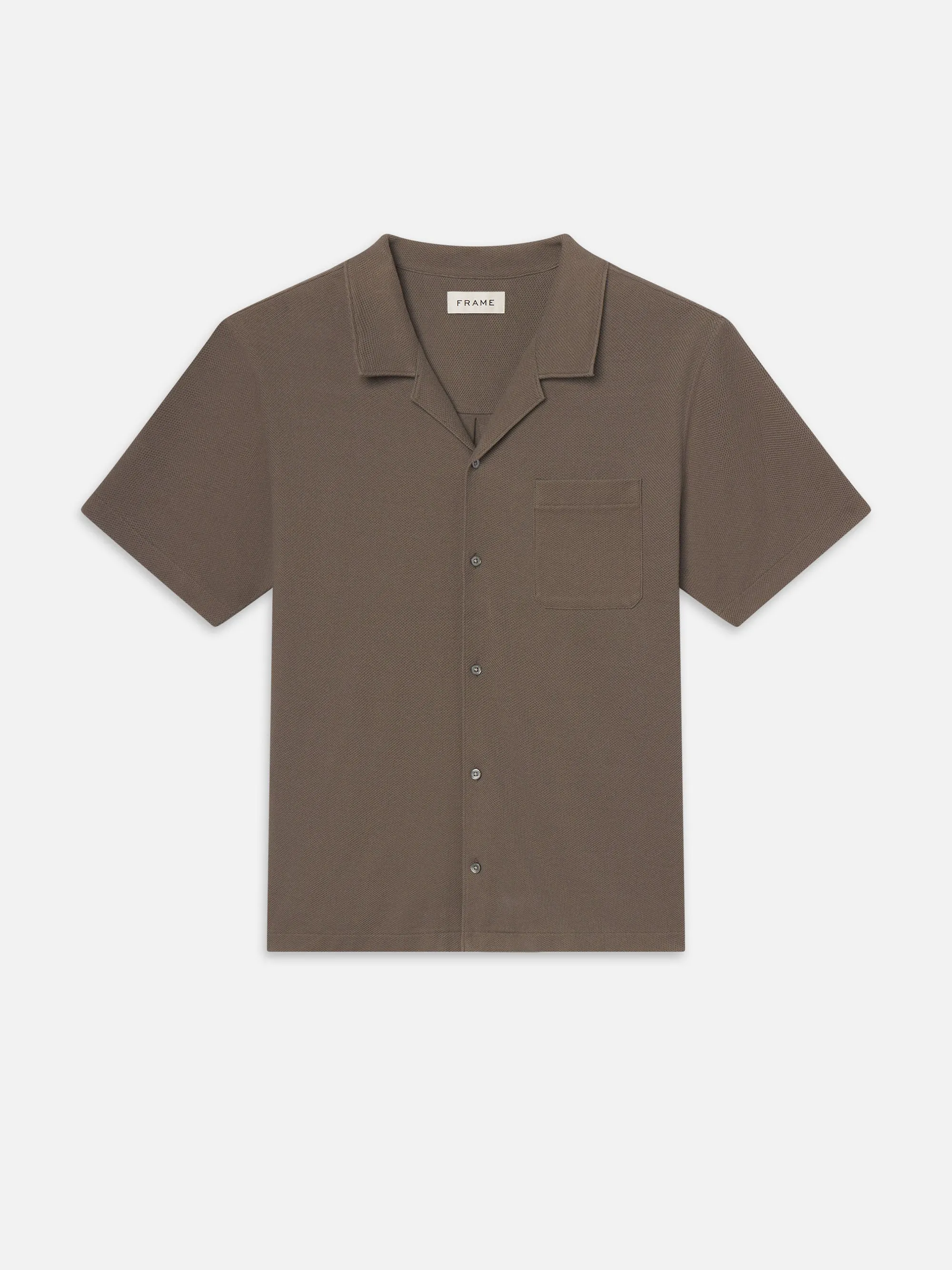 Jacquard Short Sleeve Relaxed Shirt -- Dark Sage sold by Frame Denim