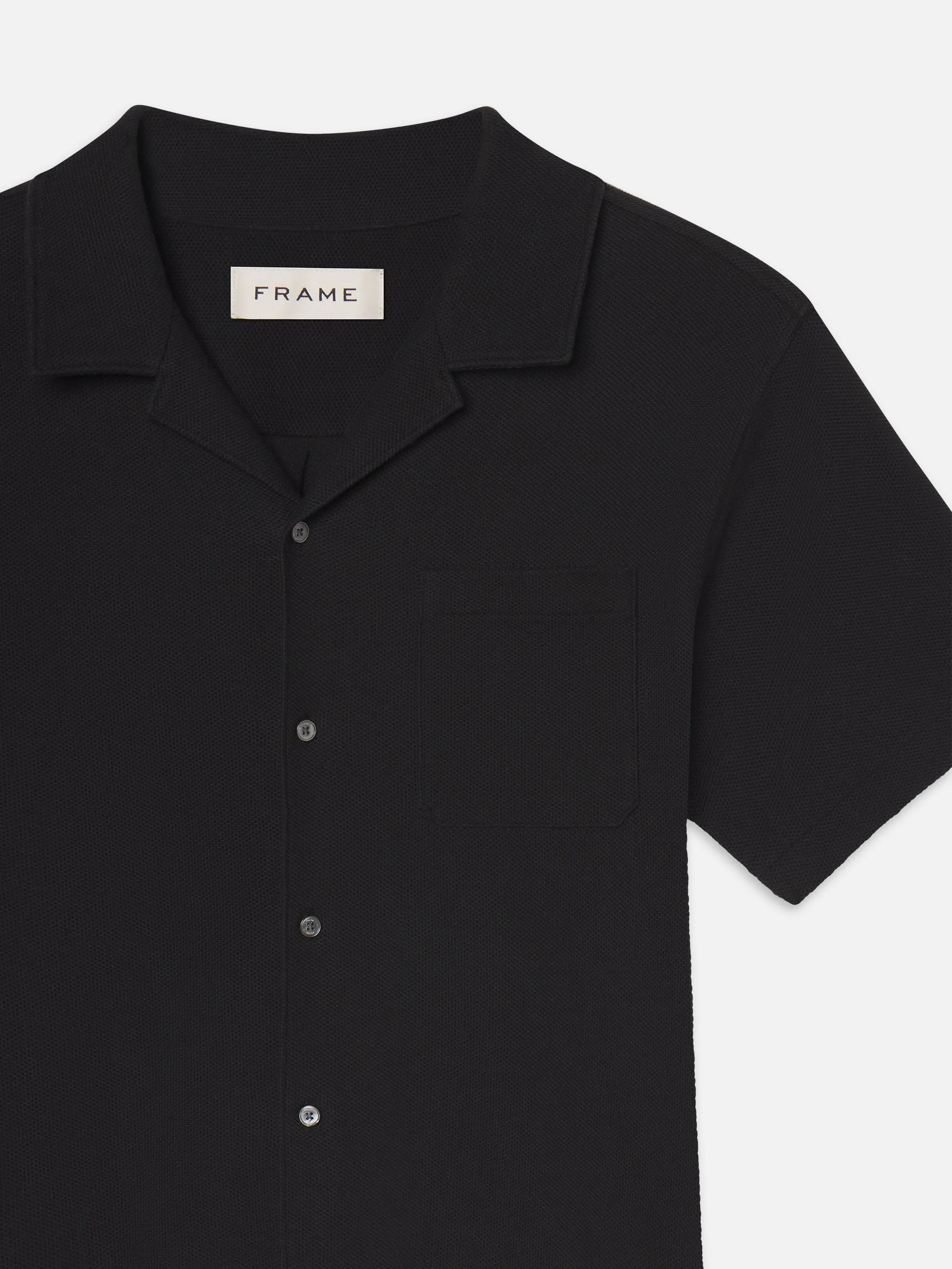Jacquard Short Sleeve Relaxed Shirt -- Black sold by Frame Denim product image thumbnail 3