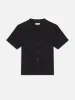 Jacquard Short Sleeve Relaxed Shirt -- Black sold by Frame Denim