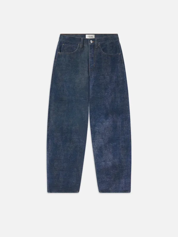 Low Slung Barrel -- Indigo Flock sold by Frame Denim