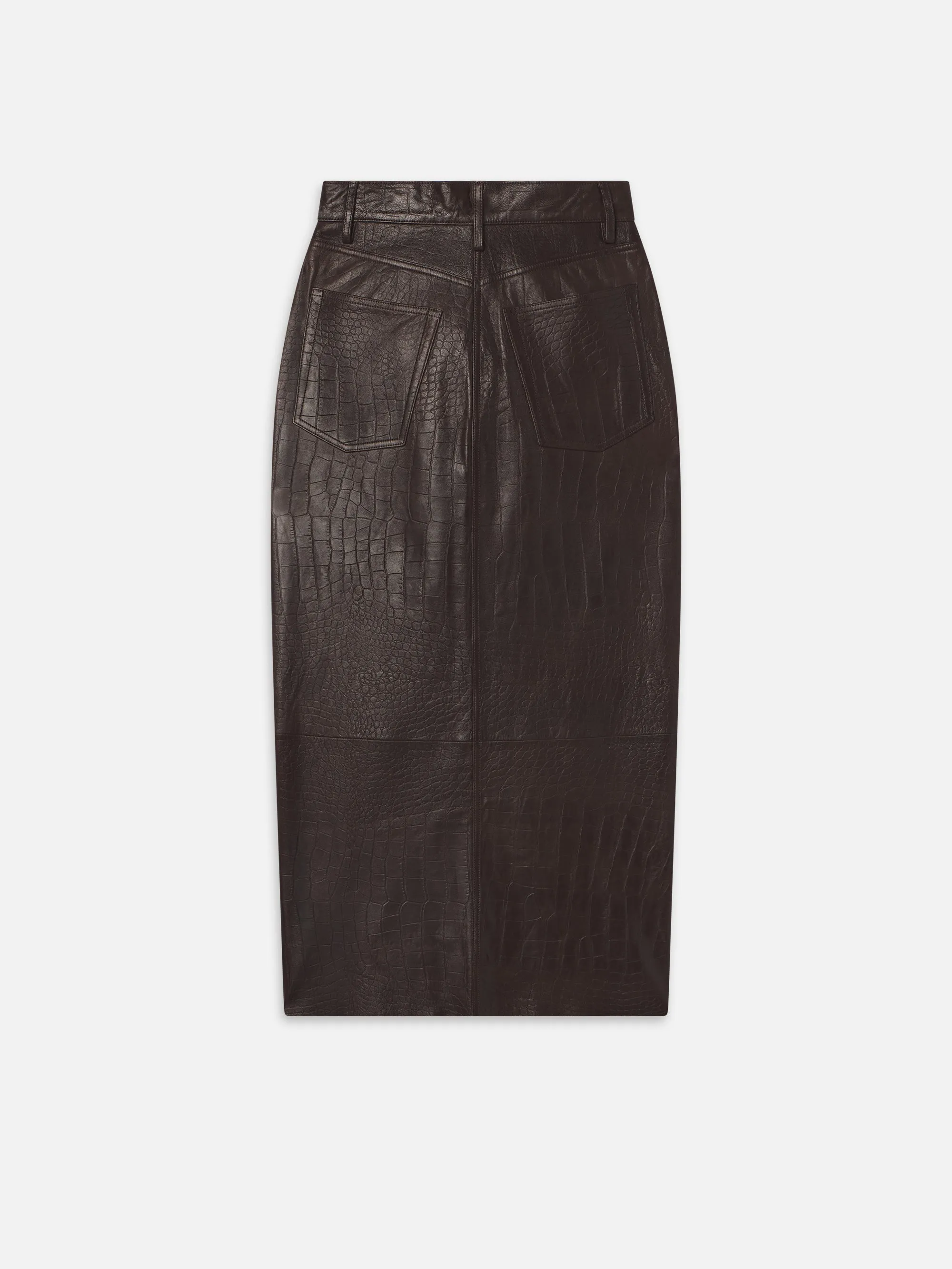 The Midaxi Leather Skirt -- Espresso Croc sold by Frame Denim product image thumbnail 5