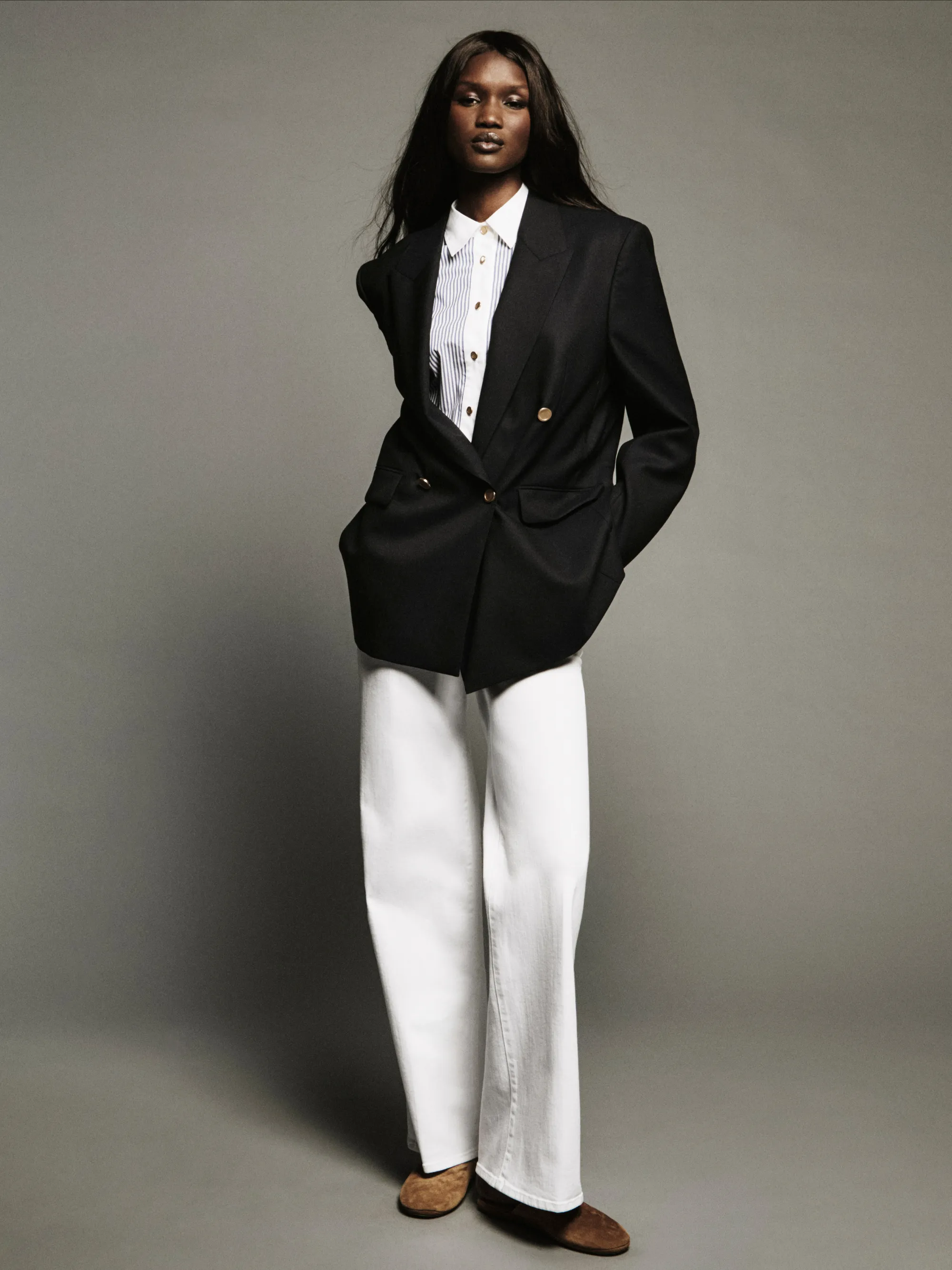 Le Slim Palazzo -- White sold by Frame Denim product image thumbnail 3