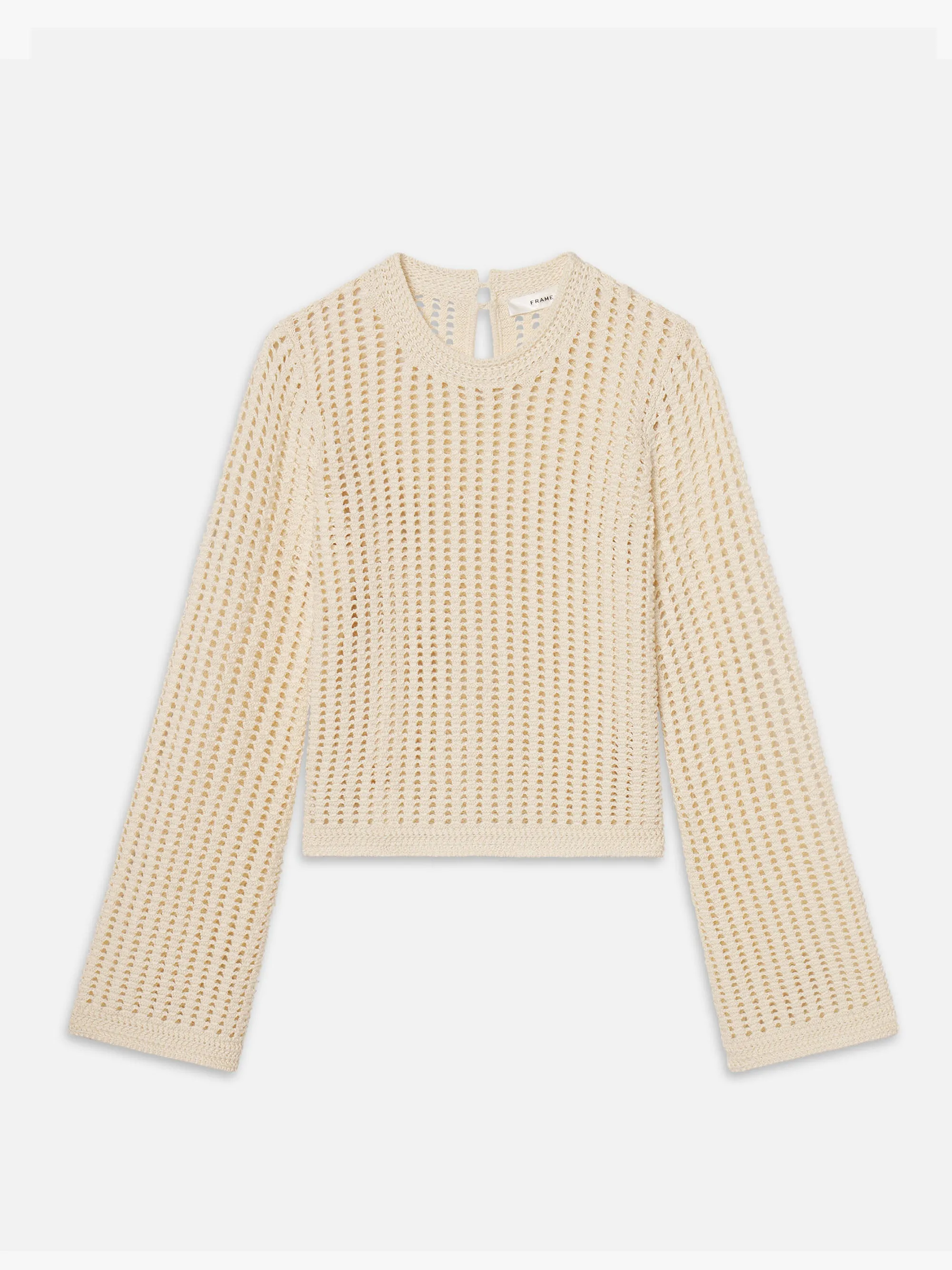 The Crochet Bell Sweater -- Alabaster sold by Frame Denim